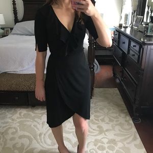 BCBG black wrap around dress medium